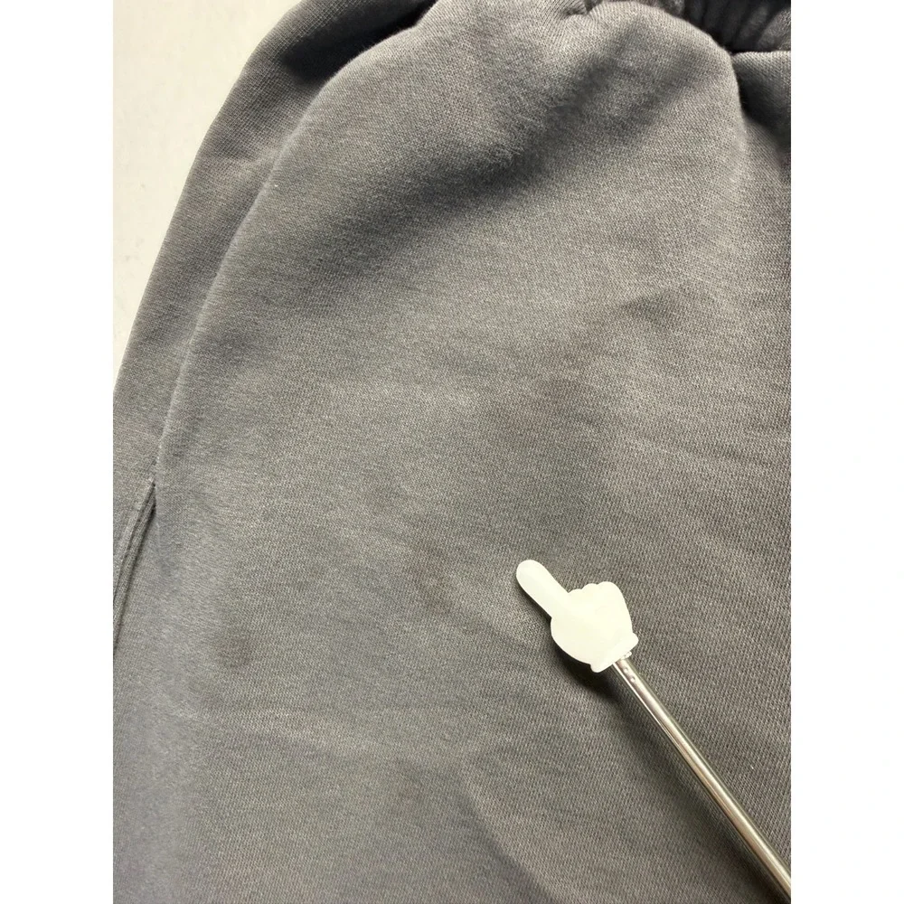 Zara Sweatpants Men Large Gray Cotton Fleece Lined Tapered Leg Drawstring Jogger